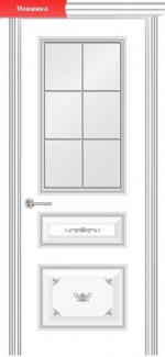 Марсель Дверь со стеклом патина серебро